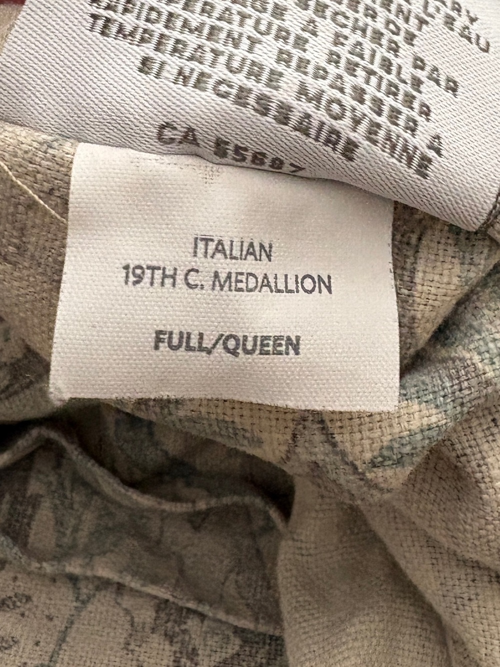 Restoration Hardware ITALIAN 19TH C. MEDALLION DUVET COVER Full Queen - Picture 4 of 4